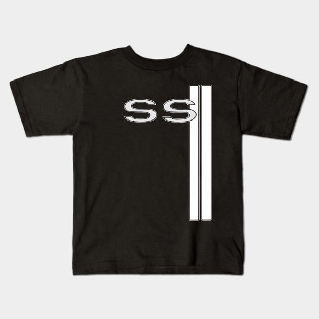 SS Super Sport Classic Racing Stripe Kids T-Shirt by cowtown_cowboy